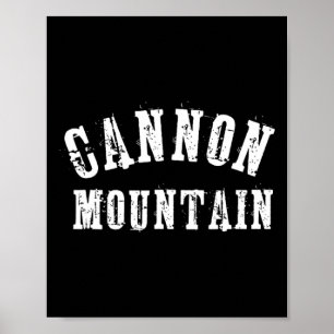 Póster Cannon Mountain Rústico Grungy Artesanal Esquiador