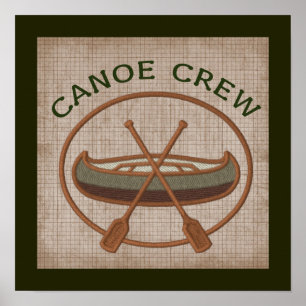 Póster Canoa Crew Canoe Deportes Acuáticos