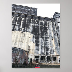 Póster Canoa de Gowanus en el terminal del grano