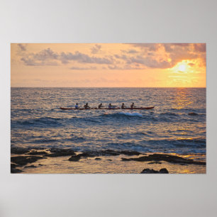 Póster Canoa de Ugatillo al atardecer en la isla grande d