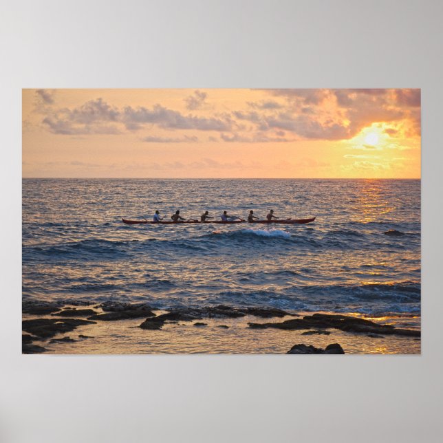 Póster Canoa de Ugatillo al atardecer en la isla grande d (Frente)