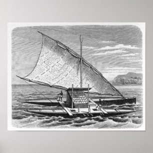 Póster Canoa doble fiyiana de la historia de