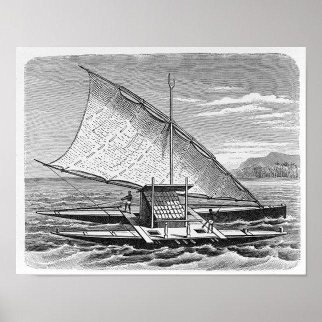 Póster Canoa doble fiyiana de la historia de (Frente)