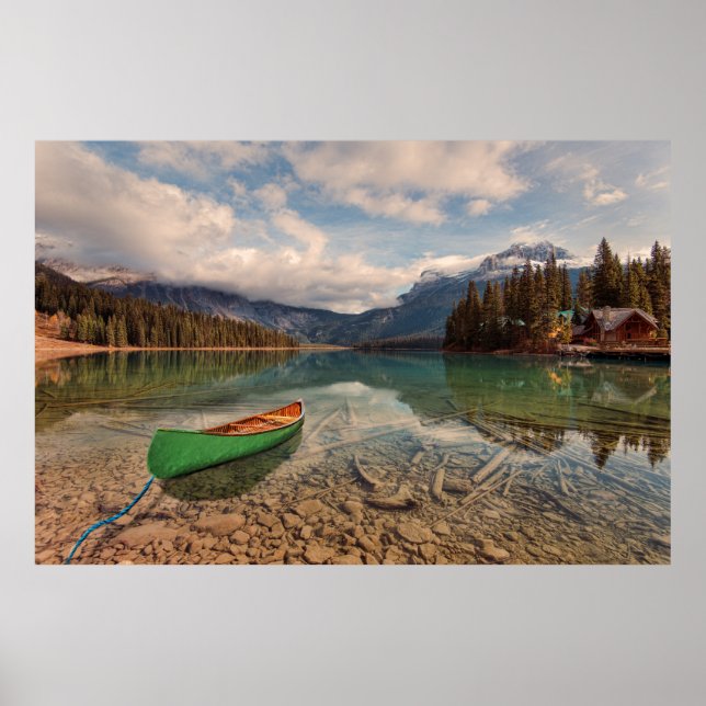 Póster Canoa en el lago Esmeralda (Frente)