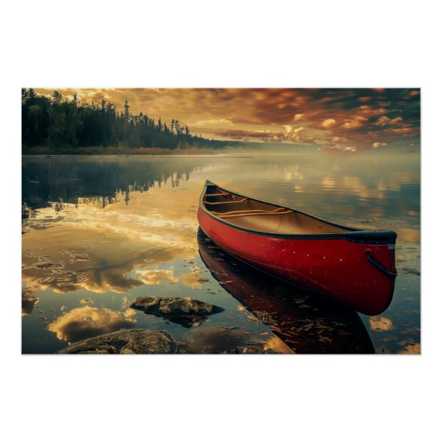 Póster Canoa en un río (Anverso)