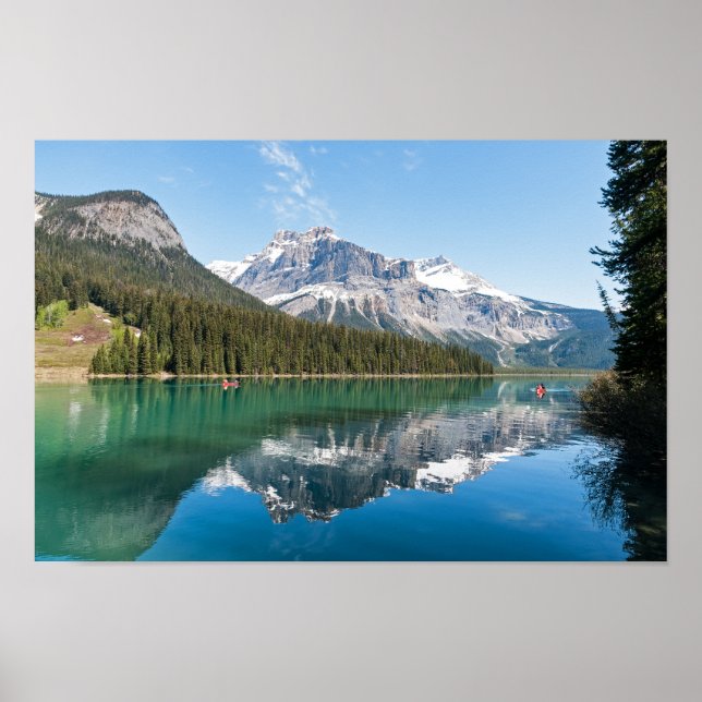 Póster Canoe on famous Emerald Lake - Yoho NP, Canada (Frente)