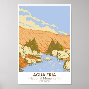 Póster Cañón Agua Fria Monumento Nacional Badger Springs