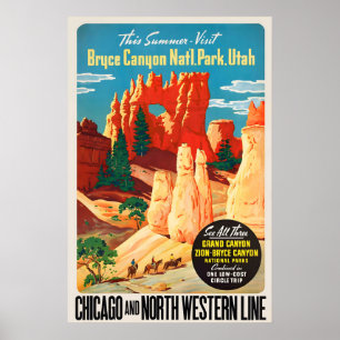 Póster Cañón Bryce Cañón Grande Cañón Zion Utah
