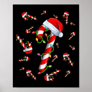 Póster Cañón Candy Merry Y Ch Candh Rojo Y Blanco Luminos