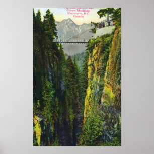 Póster Cañón Capilano vista de la montaña de la Corona