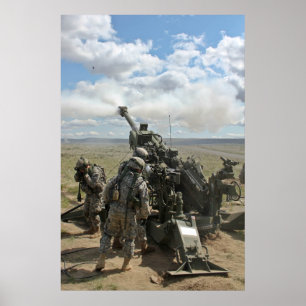 Póster Cañón de artillería Howitzer M-777