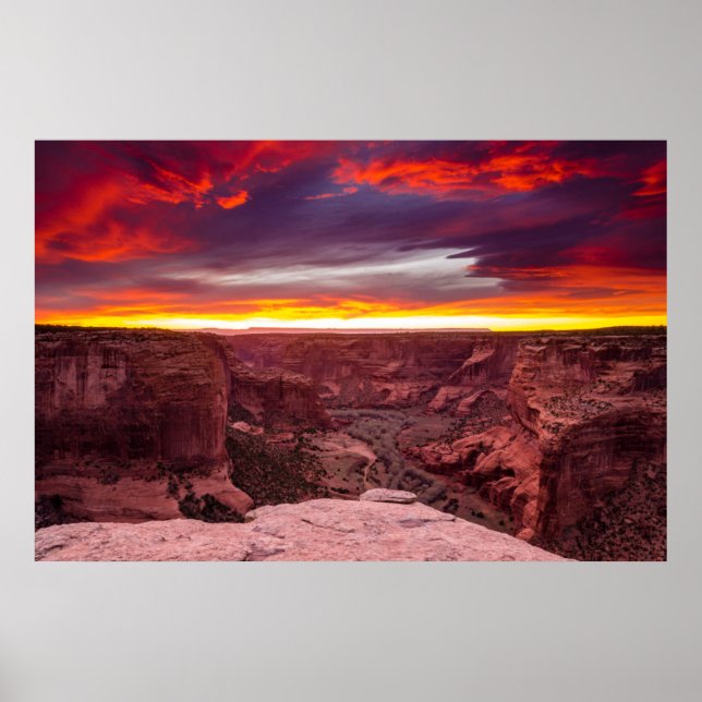 Póster Cañón de Chelly, puesta de sol, Arizona (Frente)