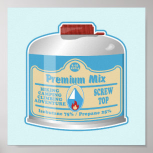 Póster Cañón de combustible para cocina de campamento pro