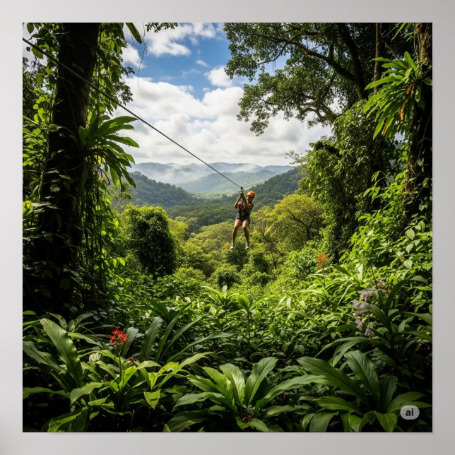 Póster Cañón de jungla con láminas (Frente)