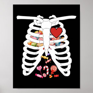 Póster Cañón de Skeleton Cage X-ray Candy Funny Costo de