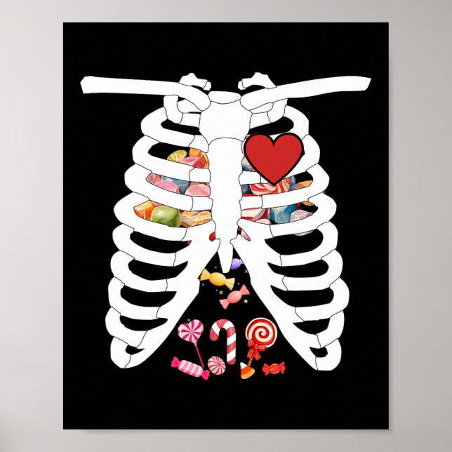 Póster Cañón de Skeleton Cage X-ray Candy Funny Costo de  (Frente)
