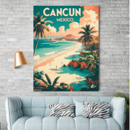 Póster Cañón de Vintage, México - Afiche de viaje retro