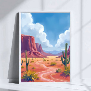 Póster Cañón del Desierto   Paisaje Natural de Cactus
