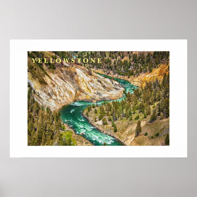 Póster Cañón del río poster Yellowstone (Frente)