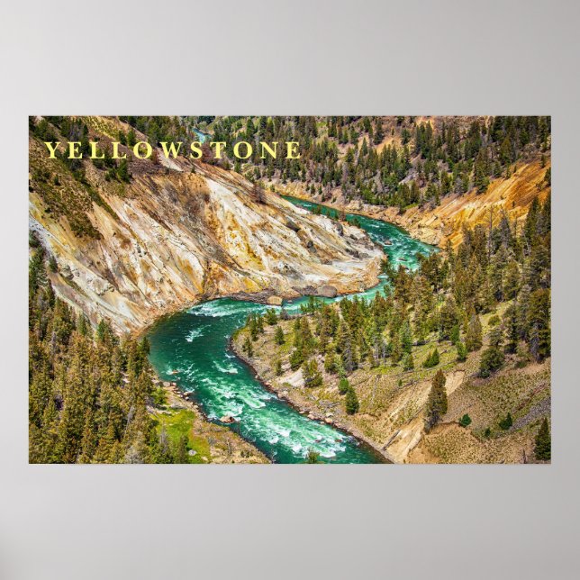 Póster Cañón del río poster Yellowstone (Frente)