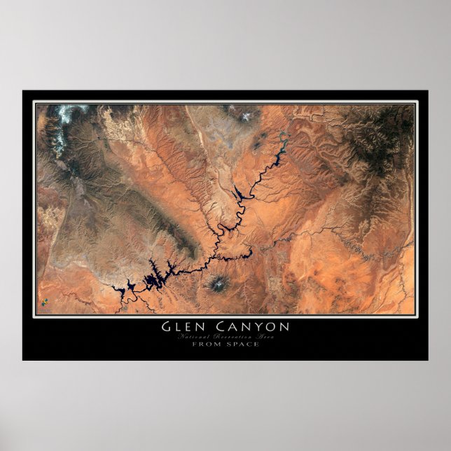 Póster Cañón Glen - Satélite del Parque Nacional Lake Pow (Frente)