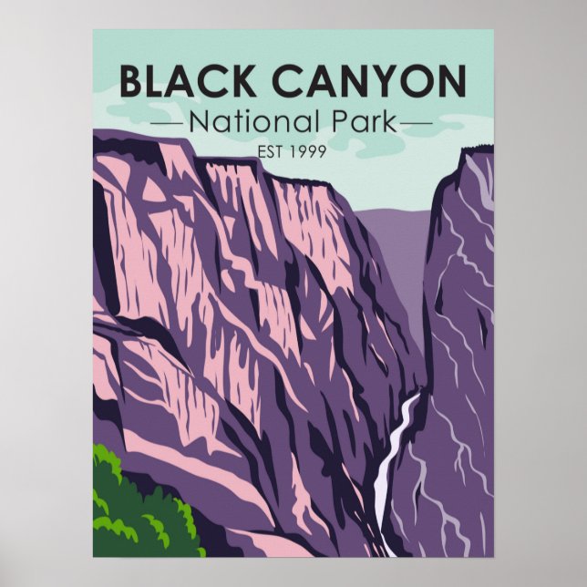 Póster Cañón Negro De La Vendimia Del Parque Nacional Gun (Frente)