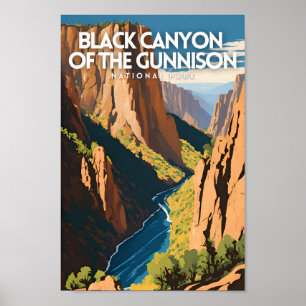 Póster Cañón negro de los viajes tradicionales de Gunniso