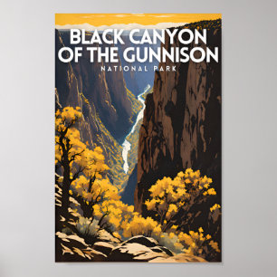 Póster Cañón negro del parque nacional de Gunnison