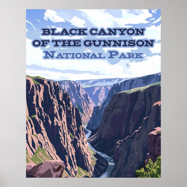 Póster Cañón Negro del Parque Nacional de Gunnison CO (Frente)
