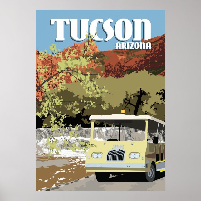 Póster Cañón Sabino de 28"x20" - Tucson, Arizona (Frente)