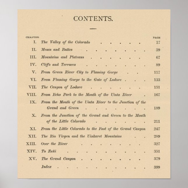 Póster Cañones del Colorado (Frente)