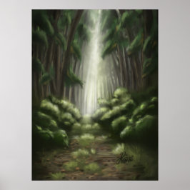 Póster Canopy encantado: Bosque verde oscuro y de Thykk