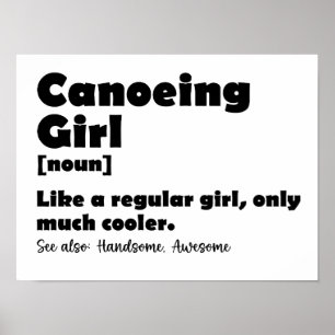 Póster Canotear la definición de Chica Canoer Mujeres Chi