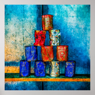 Póster Cans de sopa - Comida cuadrada