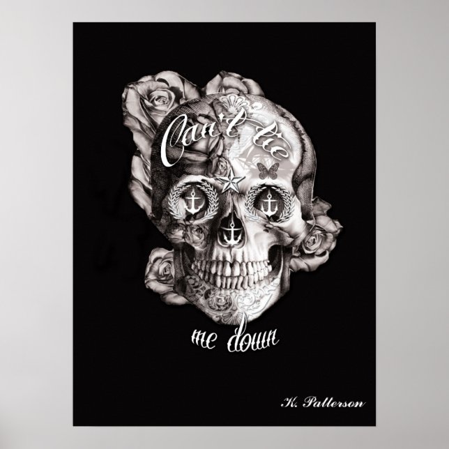 Póster Can't tie me Down Nautical Skull Poster. (Frente)