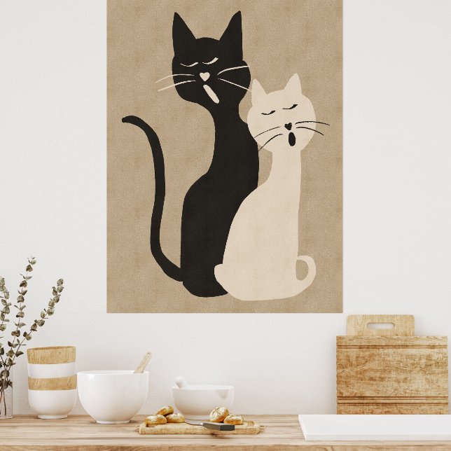 Póster Cantando gatos (Cocina)