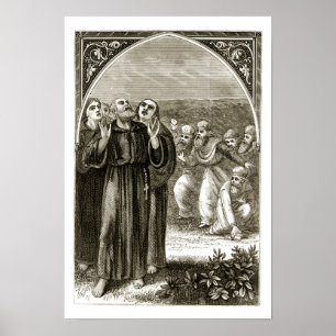 Póster Cantando San Columba, y atacado por los druidas,