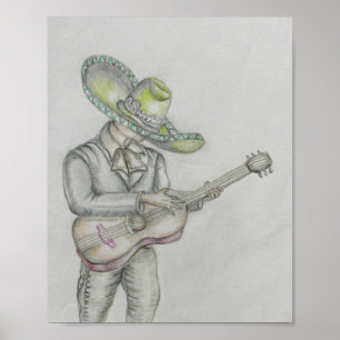 Póster cantante de mariachi