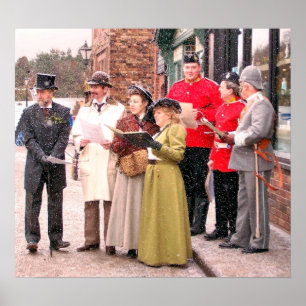 PÓSTER CANTANTES DE CAROL NAVIDADES VICTORIANOS