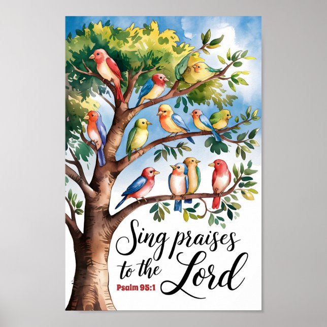Póster Cantar alabanzas a los niños de guardería cristian (Frente)