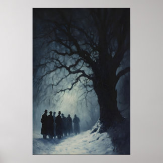 Póster Cantarines en la Sombra en Noche Nevada Misteriosa