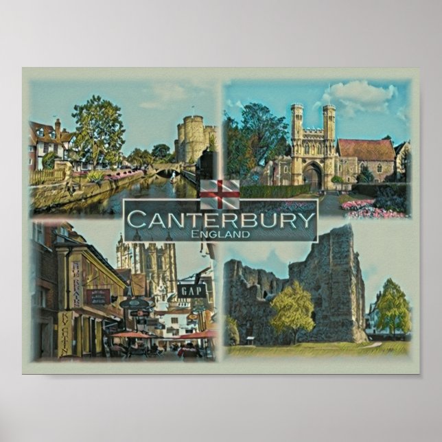 Póster Canterbury - Inglaterra - Europa - (Frente)