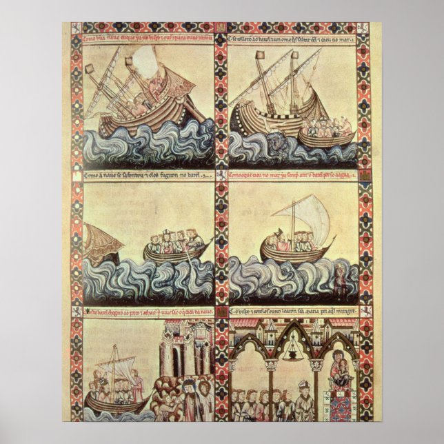 Póster Cantiga 33, página de las 'Cantigas de Santa María (Frente)