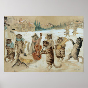 Póster Canto de gatos Carol por Louis Wain