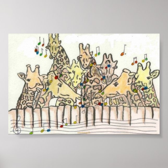 Póster canto de girafas (Frente)