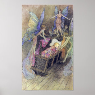 Póster Canto de hadas al bebé por Warwick Goble