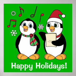 Póster Canto de los pingüinos navidades