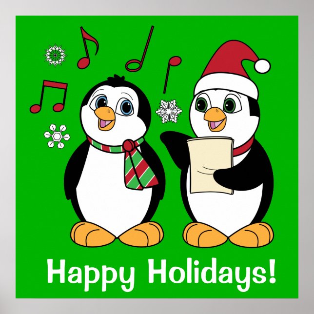 Póster Canto de los pingüinos navidades (Frente)