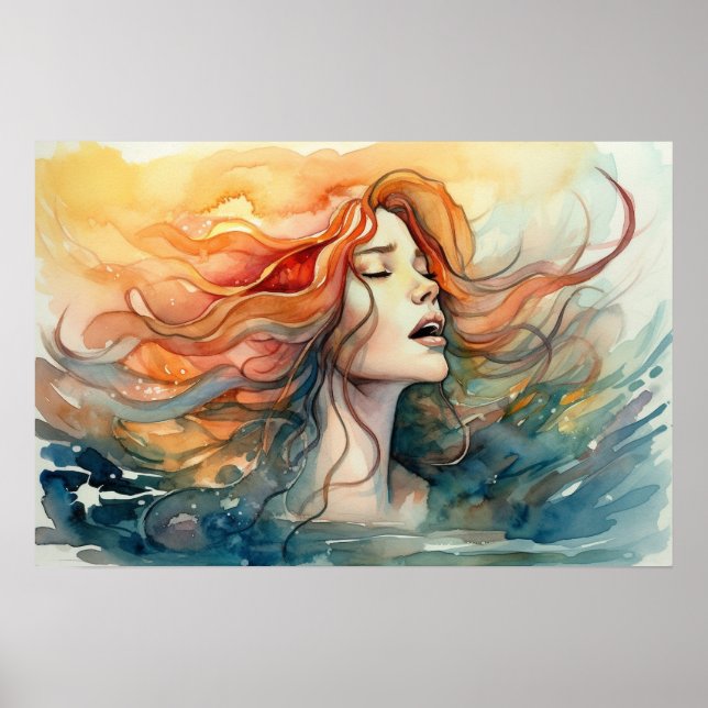 Póster Canto de sirena en la superficie (Frente)