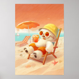 Póster Canto sonriente - Modo playa activado